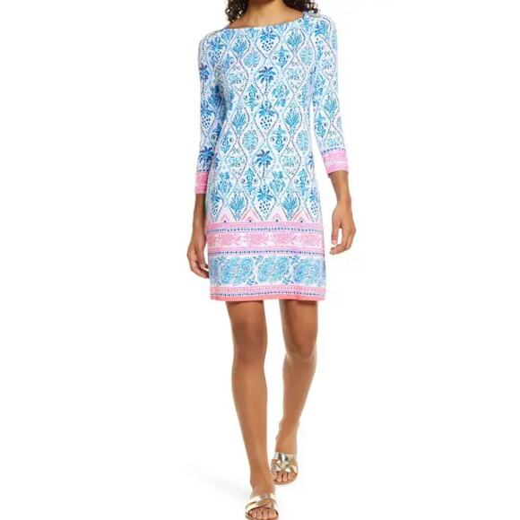 LILLY PULITIZER Sophie Resort White Isle Of Tile UPF 50+ Shift Dress Sz S - Picture 2 of 13